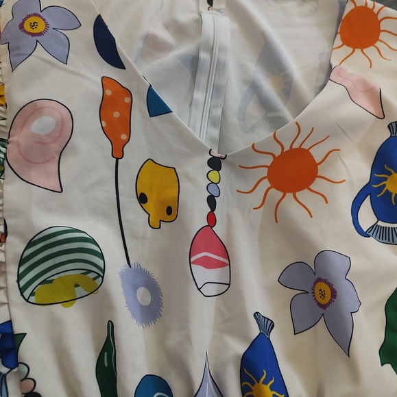 Sun & Floral Print Flutter Sleeve Top & Shorts - Shein - Picture 4 of 4